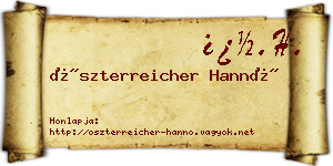Öszterreicher Hannó névjegykártya